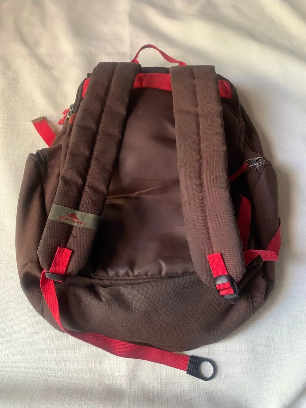 Brown and Red Canvas Men's Backpack - Casual Daypack